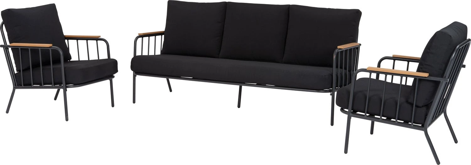 Intratuin 5-zits Loungeset Ilse Staal Zwart 1 Intratuin 5-zits Loungeset Ilse Staal Zwart