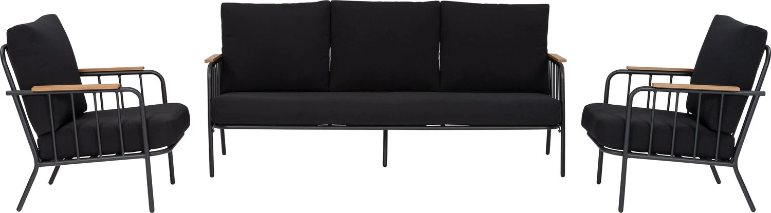 Intratuin 5-zits Loungeset Ilse Staal Zwart 2 Intratuin 5-zits Loungeset Ilse Staal Zwart - Afbeelding 2