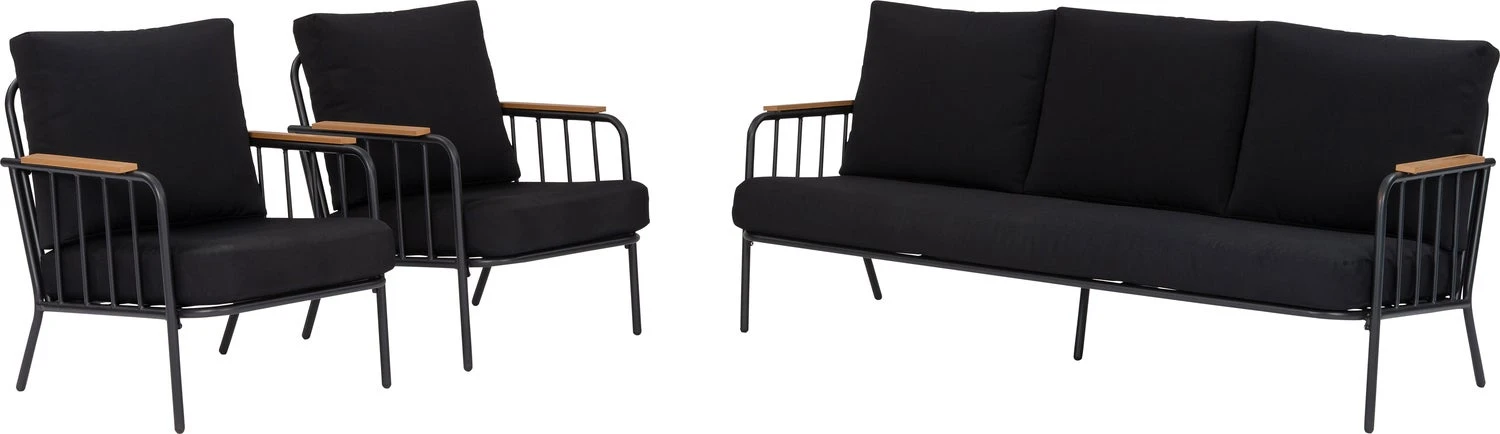 Intratuin 5-zits Loungeset Ilse Staal Zwart 4 Intratuin 5-zits Loungeset Ilse Staal Zwart - Afbeelding 4