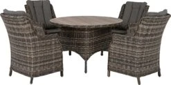 Intratuin 4-zits Diningset Lima Wicker Bruin / Grijs