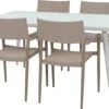 Intratuin 4-zits Diningset Cas Aluminium Taupe