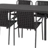 Intratuin 4-zits Diningset Emma Aluminium Zwart
