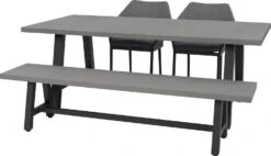 Intratuin 4-zits Diningset Finn Met Bank Aluminium Grijs