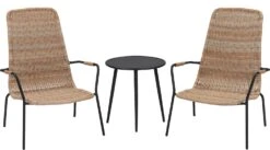 Intratuin 2-zits Bistroset Brit Met Mees Aluminium Naturel