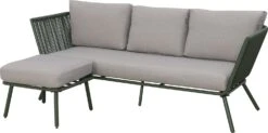 Intratuin 3-zits Loungebank Met Losse Chaise Longue Iris Wicker Groen
